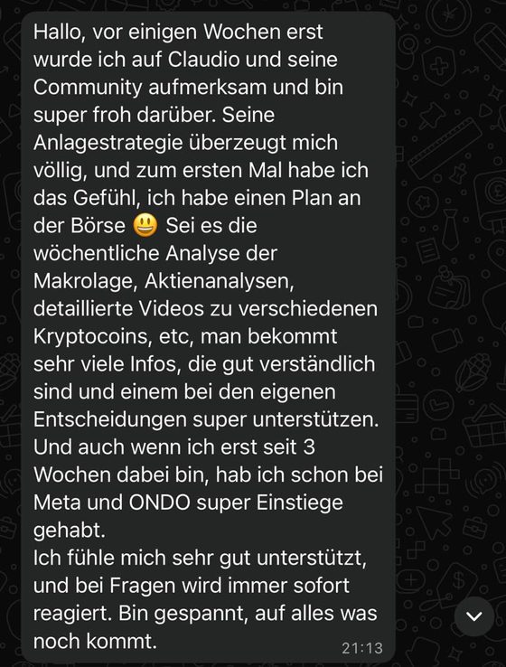 Nachricht eines Mitglieds