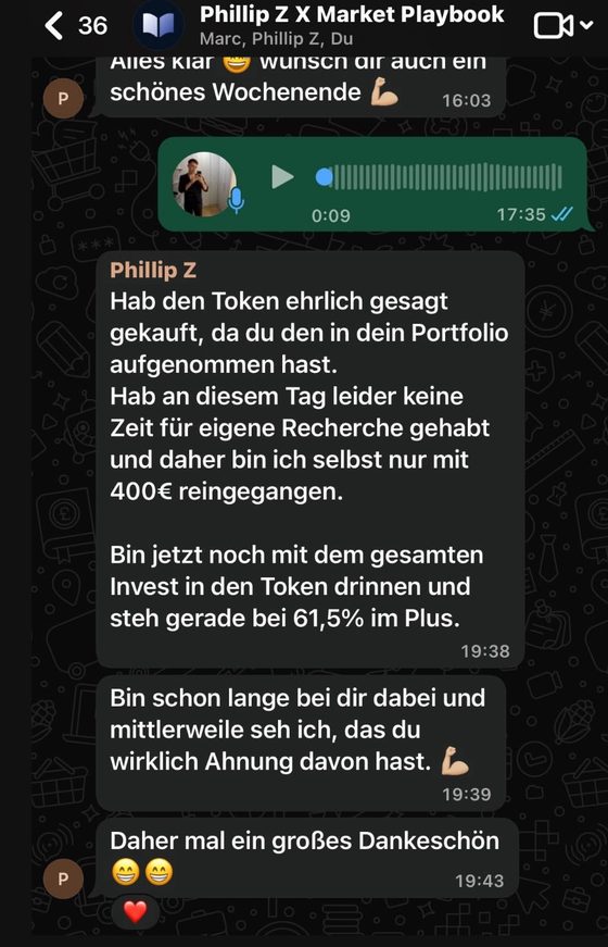Nachricht eines Mitglieds