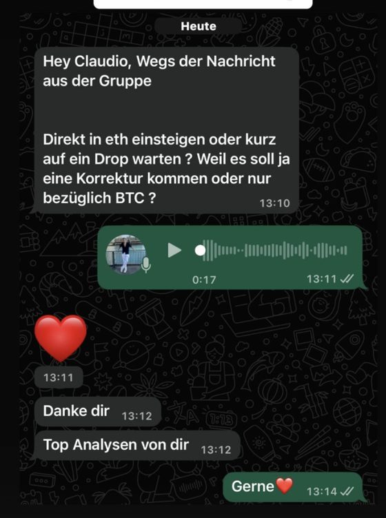 Nachricht eines Mitglieds